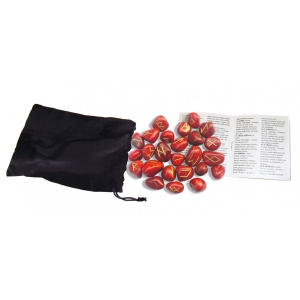 Runy na czerwonym jaspisie - zestaw