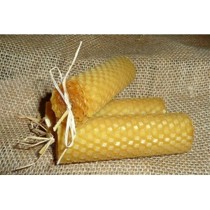 Świeca z wosku pszczelego E (zwijana) 5cm - żółta (kolor naturalny)